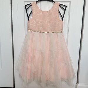 American Princess Pink and Cream Formal Dress - Like New